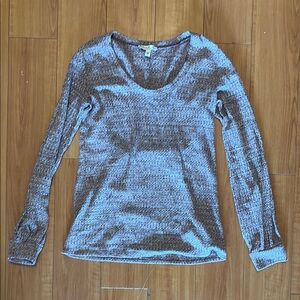 Express Maroon and Gray Knit Top